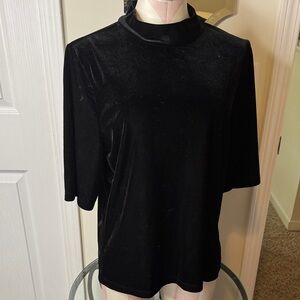 Banana Republic Black Velvet Long Sleeve Top
